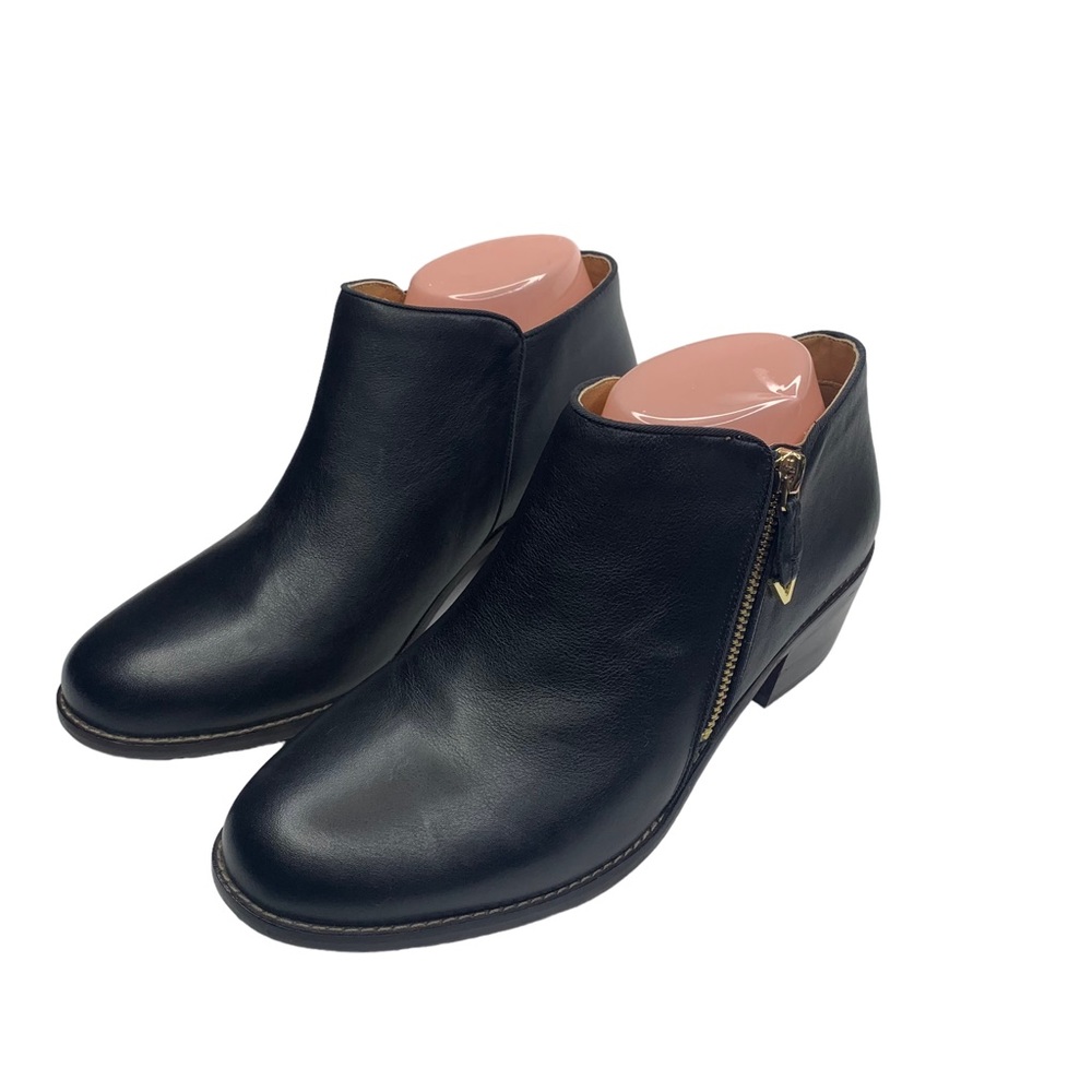 NWD Vionic black leather comfort side zip ankle booties size 9